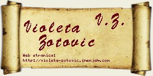 Violeta Zotović vizit kartica